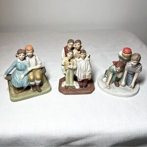 The Danbury Mint puppy love, barbershop quartet, marbles champion Figurines. 4”